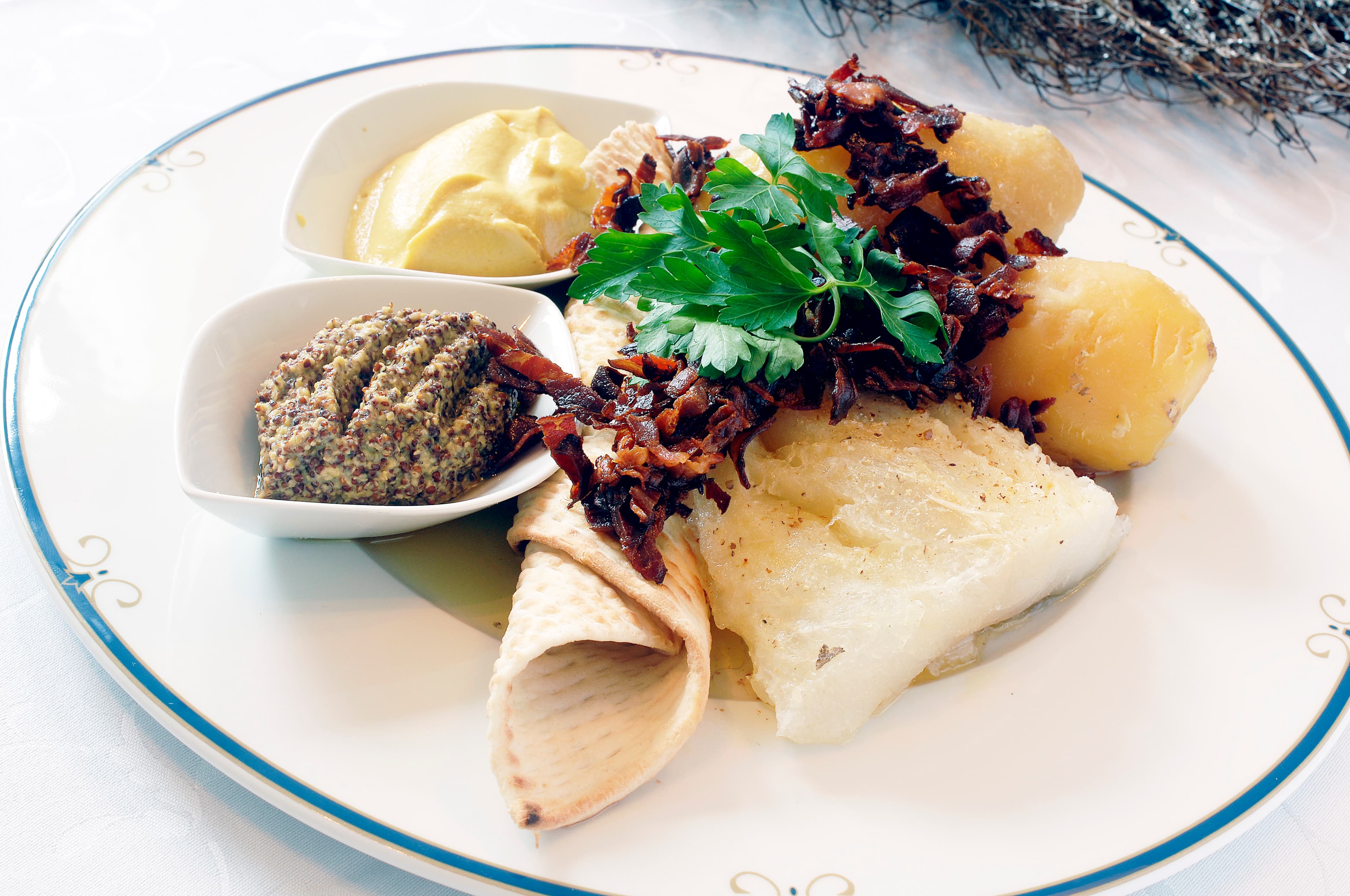 Lutefisk fra Kronen Gaard Hotell