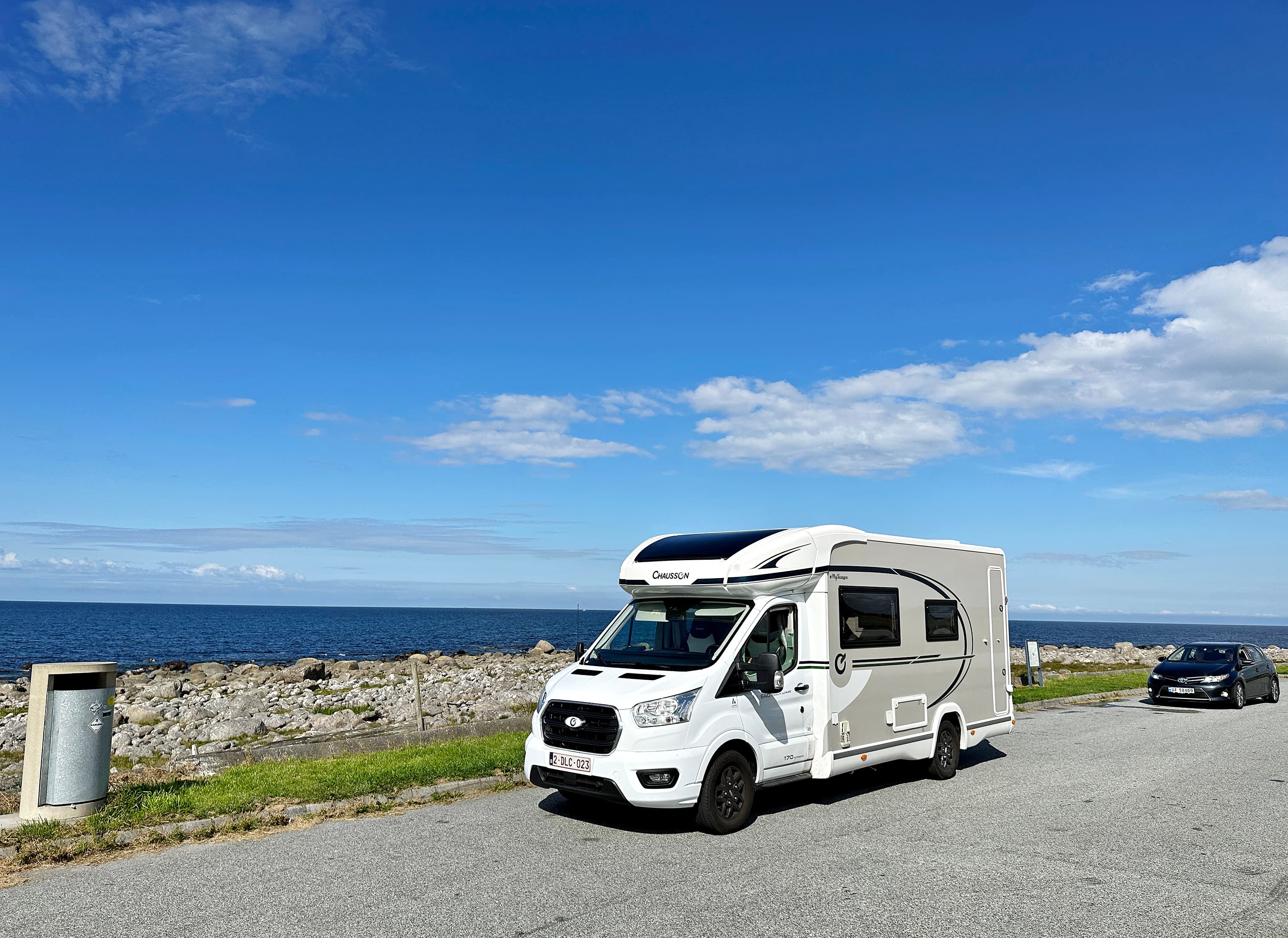 Hårr rasteplass - a campervan parked at a picnic area along the Jæren coastline in the Stavanger region, at Jæren.