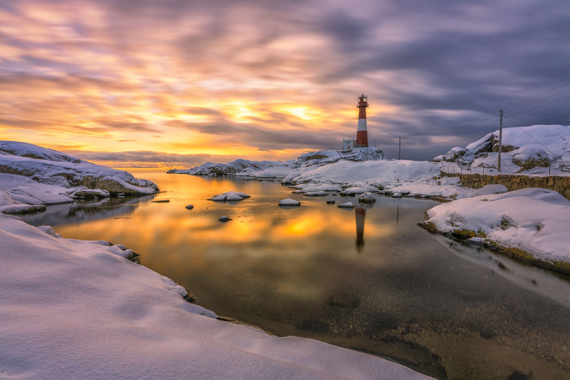 lighthouse in stunning nature landscape